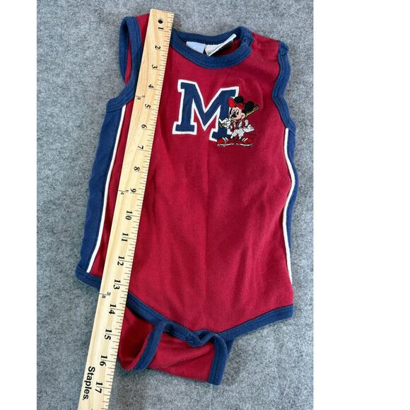 VINTAGE Disney Mickey Mouse Romper Infant Baby 18M Red Sleeveless One Piece Y2K - Picture 4 of 6